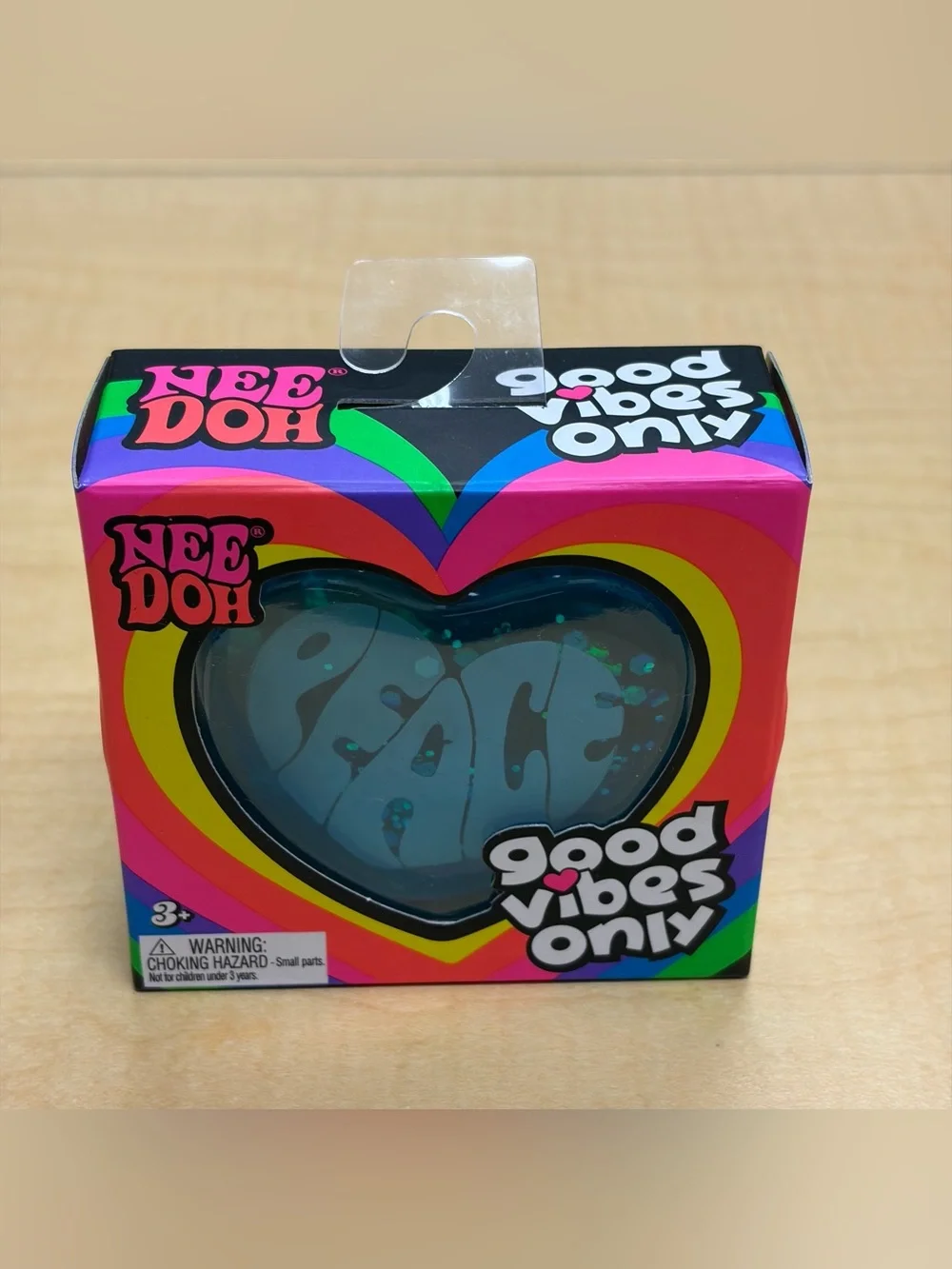 NeeDoh Good Vibes Only Heart Squeeze Toy Blue 
